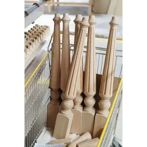 Tall square top fluted table legs tapered from beech - 3
